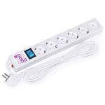 Сетевой фильтр  1.9м POWER CUBE (SPG(5+1)-16B-1,9M) 6 розеток, белый (коробка)