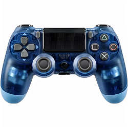 Геймпад БП для SONY PS4 Dual Shock прозрачный синий (не оригинал) (без лого)