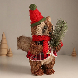 Декор "Енот в колпаке с ёлочкой" 27х12х17 см   10325939