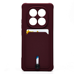 Задняя накладка SC304 с картхолдером для Xiaomi Redmi Note 14 Pro (bordo) (238761)