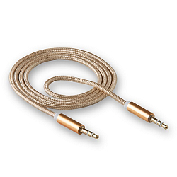 Кабель Jack 3.5 <--> Jack 3.5  1.0м WALKER WCA-174 в переплете золотой (в пакете)