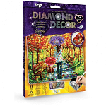 Картина из страз и глиттера Danko toys "Diamond decor. Прогулка под дождем", комплект страз, карандаш-аппликатор, губка, акриловый лак DD-01-08