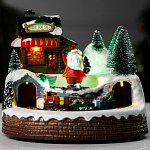 Светодиодная фигура «Поезд и Дед Мороз» 20 × 20 × 16 см, полистоун, батарейки ААх3 (не в комплекте), USB, свечение тёплое белое