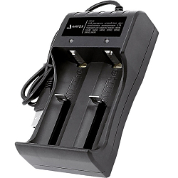 Зарядное устройство AMFOX AH-12 для аккумуляторных батареек, для 2х АКБ, черное