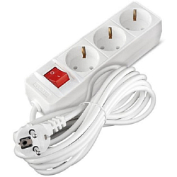 Сетевой удлинитель  3.0м DOMTOK 3гн.,ПВС 3*1  3,5кВт с/з, выкл.