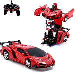 Робот радиоуправляемый «Ламбо», трансформируется с пульта, масштаб 1:18, цвет красный