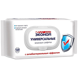 Салфетки SMART Эконом универсальные с пластиковым клапаном 120шт.