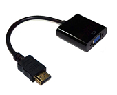 Переходник HDMI <--< VGA (техпак) черный