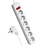 Сетевой фильтр  1.8м КОСМОС, белый, 6 розеток, с/з, 16А (FKsm1.8m-6g(W)16A)
