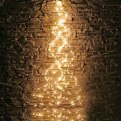 Гирлянда светодиодная ЗОЛОТАЯ СКАЗКА, конский хвост уличная,3м, 600LED,тёпл.белый,220V,контроллер, 592553