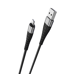 Кабель USB <--> Lightning 1.0м BOROFONE BX32 Munificent нейлон, чёрный