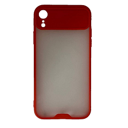 Силиконовый чехол REALM для iPhone XR (Красный) silider со слайд-камерой