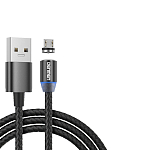 Кабель USB <--> MicroUSB  1.0м DENMEN D09V магнитный ,черный