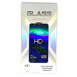 Противоударное стекло NONAME SAMSUNG Galaxy S21, черное,полный клей
