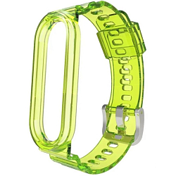 Силиконовый ремешок AKSBERRY для Xiaomi Mi Band 3/4/5/6 (прозрачный салатовый)