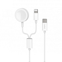 Кабель зарядки для Apple Watch EARLDOM ET-WC24 2в1 для зарядки часов Apple Watch и телефона