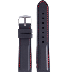 Силиконовый ремешок для часов "Соломон" 22 мм, l-20 см, черный, 4386447