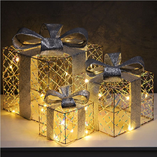 Светодиодная фигура «Подарки» 20х15х10 см, свечение теплое белое 10439496