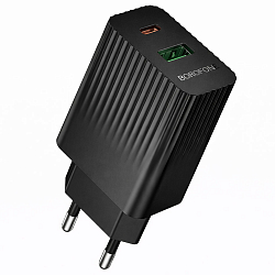 Сетевое ЗУ 1USB/1Type-C BOROFONE BAS74A Black, PD20W