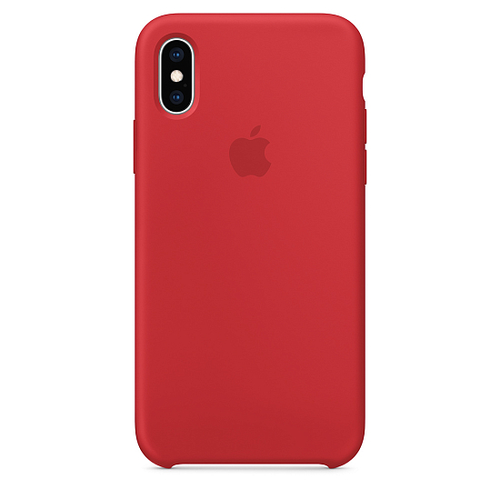 Задняя накладка Silicone CASE для iPhone XS Max красная (не оригинал)