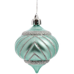 Новогоднее подвесное украшение "Капелька в бирюзовом" из полистирола / 6x6x7,5см арт.89156