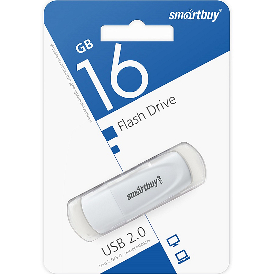 USB 16Gb Smart Buy Scout белый, USB 2.0