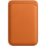 Кошелек для карт iPhone Leather Wallet MagSafe с лого (темно-коричневый)