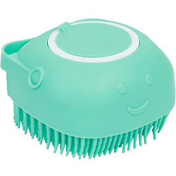 Щётка для мытья и массажа животных, с емкостью для шампуня, бирюзовая 9878788