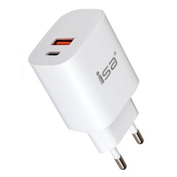 Сетевое ЗУ 1USB/1Type-C 3A ISA HS18 QC 3.0, 20W