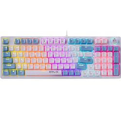 Клавиатура DEFENDER Hawk GK-418 RU,бел,радужн,97кн,крас.свитч (45421)