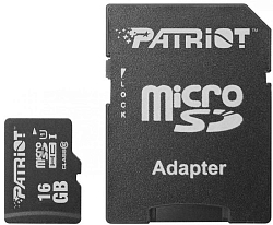 Micro SD 16Gb PATRIOT Class10 (PSF16GMCSDHC10) с адаптером SD