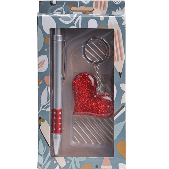 Набор подарочный 2в1 (ручка, брелок сердечко) 2426317