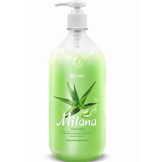 Жидкое крем-мыло GRASS Milana алоэ вера, 1000мл (126601)