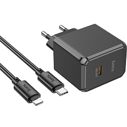 Сетевое ЗУ 1Type-C HOCO CS15A Ocean, черный, Lightning, PD30Вт, QC3.0