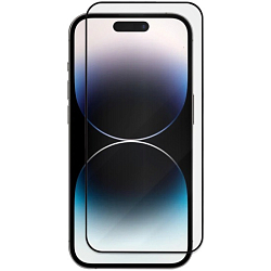 Противоударное стекло 3D ZIBELINO для iPhone 14 Pro Max черное с защитой динамика от пыли черный
