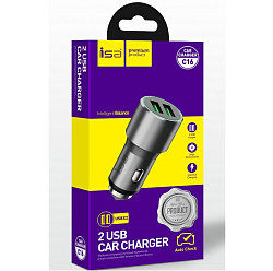 Авто ЗУ 2USB 2.1A ISA C16