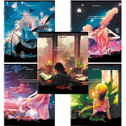 Тетрадь А5 80л. BRAUBERG скоба, клетка, обложка картон, Anime Girls, 404412