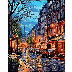 Картина по номерам LORI "Вечерняя улица" 40*50 см Кпн-364/LR