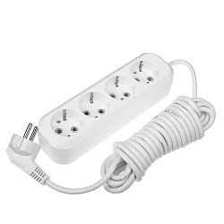 Сетевой удлинитель  5.0м SMARTBUY 4 розетки с/з ПВС 3х1,0 (SBE-16-4-05-Z)