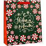 Пакет новогодний «Новогодние чудеса», тиснение, M 30×26×9 см 10453762