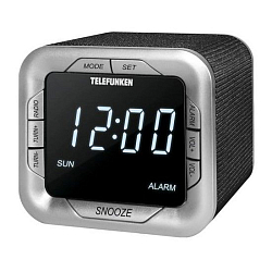 Часы настольные TELEFUNKEN TF-1505 черный с белым (радиоприемник)