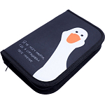 Пенал 1 секция Calligrata TOP, Content "Гусь" 130 х 210 х 40 мм, 2 откидные планки, тканевый,