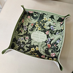 Поднос маленький цветы зеленый