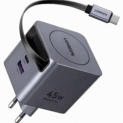 Сетевое ЗУ 1USB/1Type-C UGREEN X614 (65822),  серый космос,  45W, Type-C