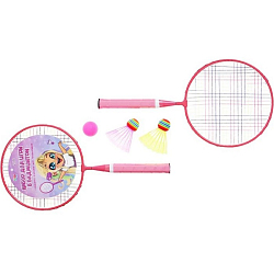 Набор для бадминтона «Милашка»: 2 ракетки 44 см + 2 волан + мяч, в чехле, цвет розовый