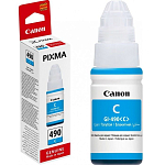 Картридж струйный CANON GI-490C 0664C001 голубой для Canon Pixma G1400/2400/3400 (70мл)