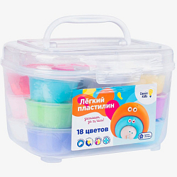 Набор для детской лепки "Лёгкий пластилин 18 цветов" GENIO KIDS-ART