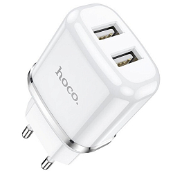 Сетевое ЗУ 2USB 2.4A HOCO N4, Aspiring, белый, кабель Type-C