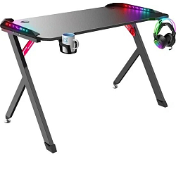 Стол игровой Defender Platinum RGB (110x60см./ подсветка/ подвесы для кружки+гарнитуры/ черный)