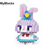 Фигурка-конструктор MyBlocks "Заяц" фиолет 7203A (мятая упаковка)